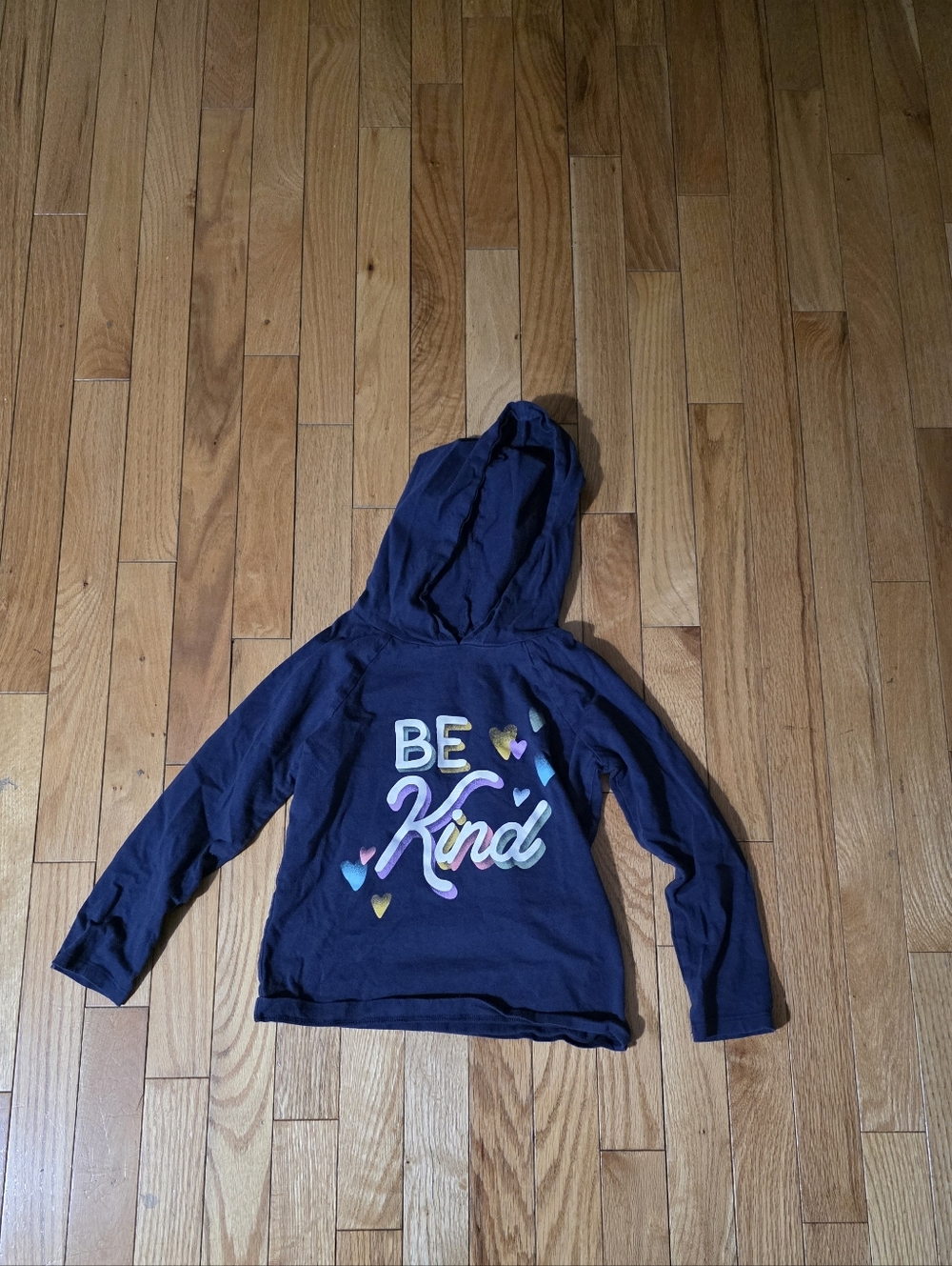 Carter's Navy Hooded Top with Colorful "Be Kind" Graphic